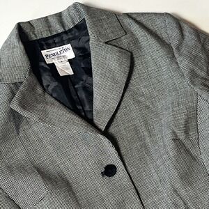 Pendleton 100% Virgin Wool Blazer Size 6P Micro-Houndstooth Lined Career Jacket